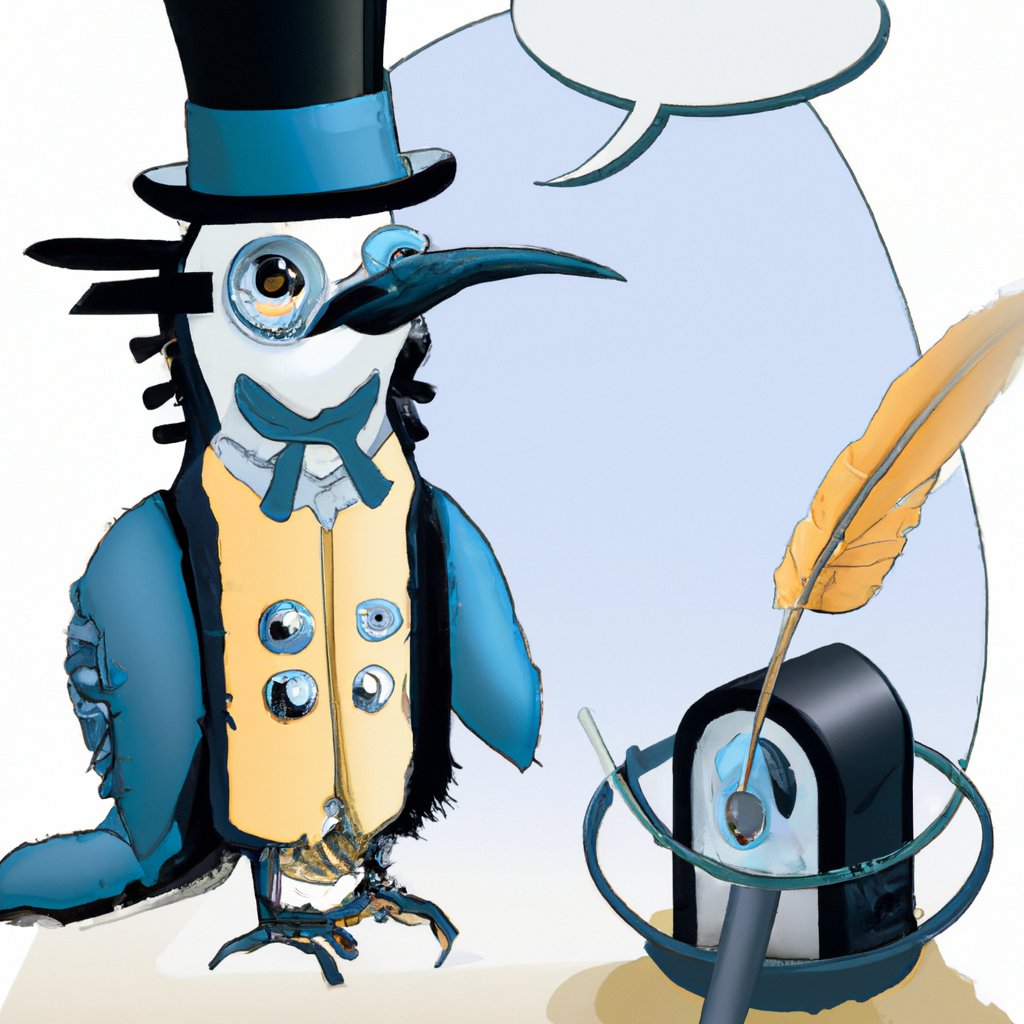 Penguin in jacket and top hat with a quill pen | What is QuillBot Paraphrasing Tool and What is it Used for?
